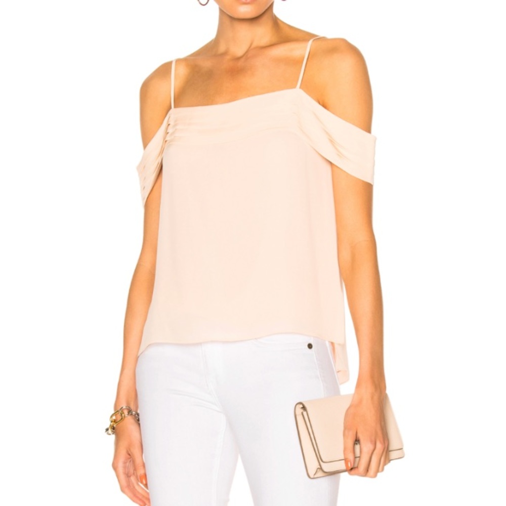 NWT Alexander Wang silk pleated cold shoulder top